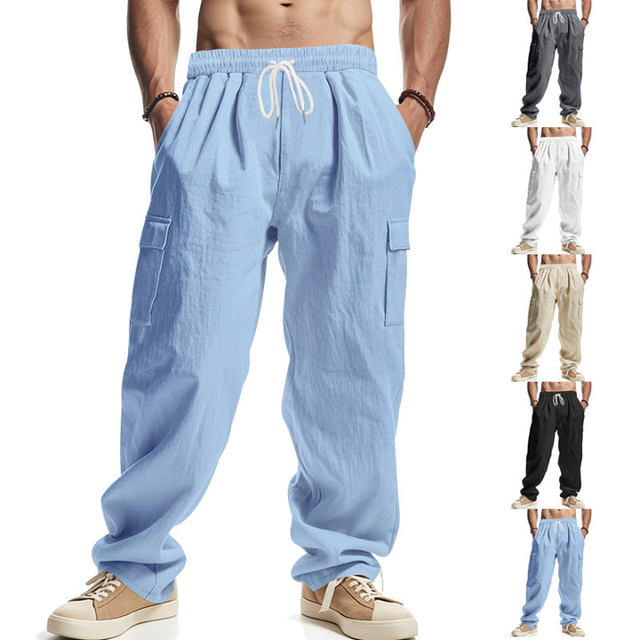 Casual cargo pants for men with elastic waistband and practical side pockets Lune London