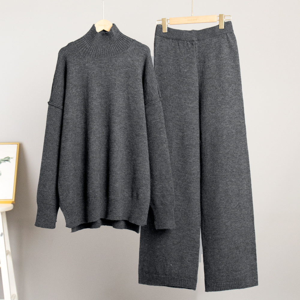 Ensemble Tricot Élégant pour Femmes avec Col Élevé et Coupe Ample Chic & Stil