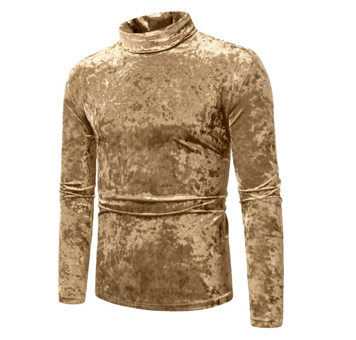 Elegant men's turtleneck sweater in velvet Lune London