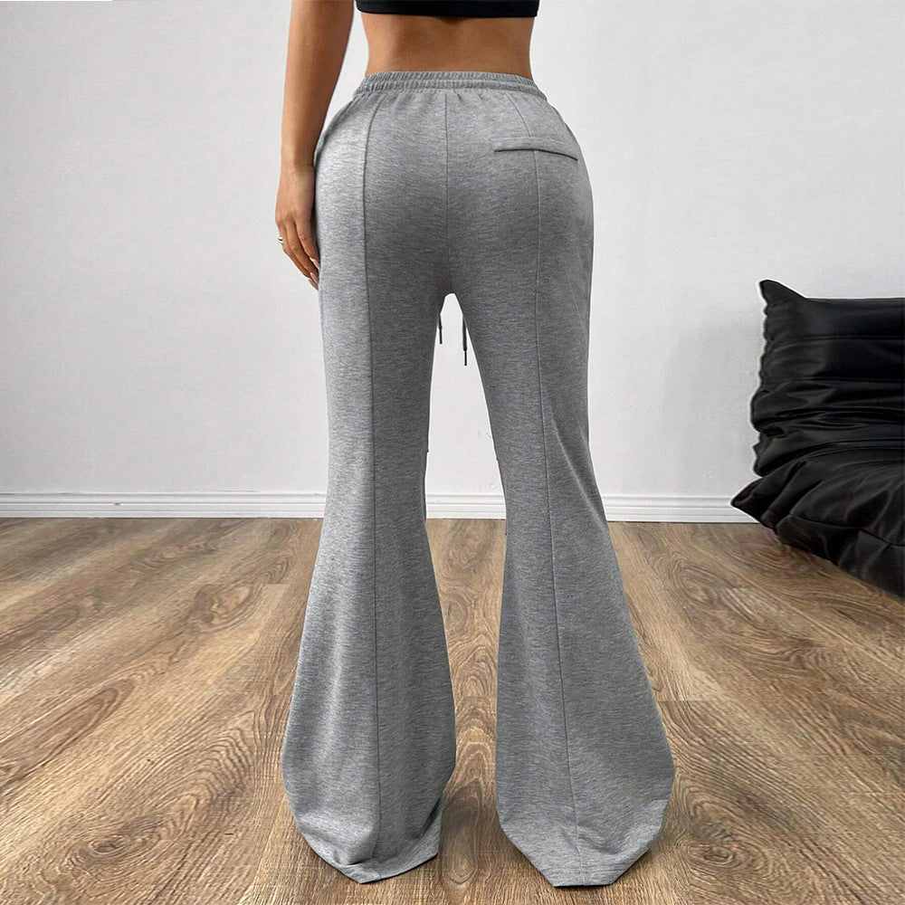 Pantalons de jogging larges pour femmes avec taille élastique et jambe évasée Chic & Stil