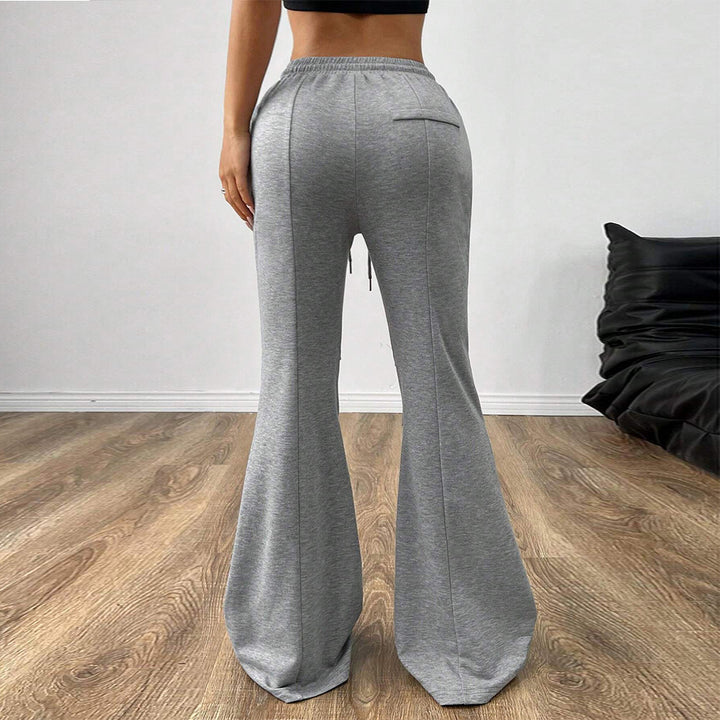 Pantalons de jogging larges pour femmes avec taille élastique et jambe évasée Chic & Stil