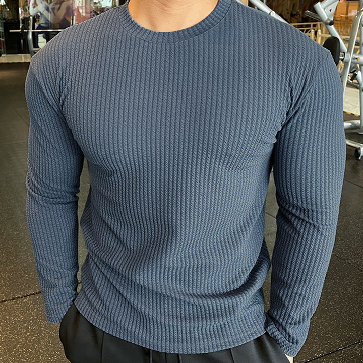 Men's long sleeve T-shirt in structured fabric Lune London