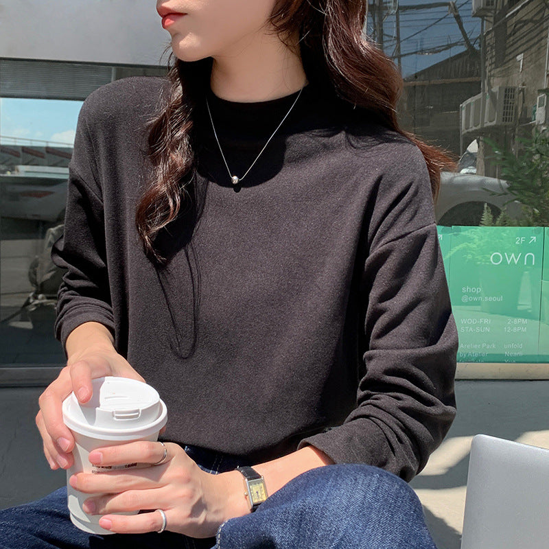 Women's Long Sleeve Shirt with Elegant Stand Collar Chic & Stil