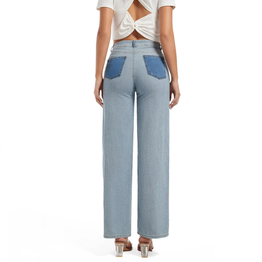 Wide jeans for women with contrasting seams Lune London