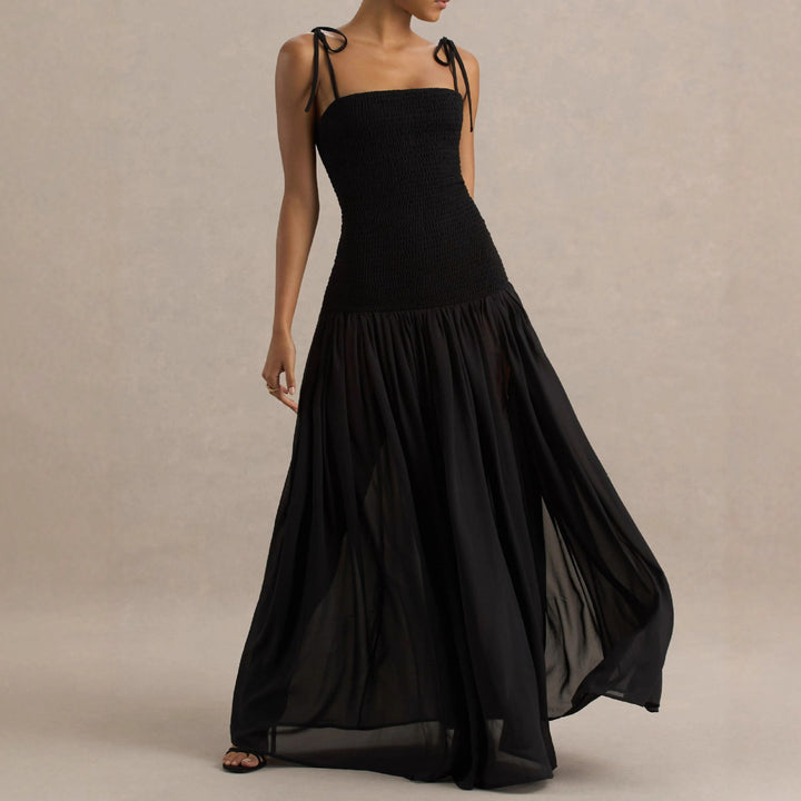 Maxi dress for women with adjustable spaghetti straps and elegant cut Chic & Stil