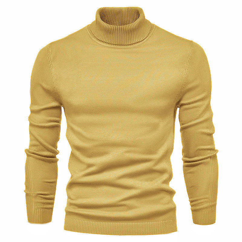 Knit sweater for men with high collar and fine rib pattern Lune London
