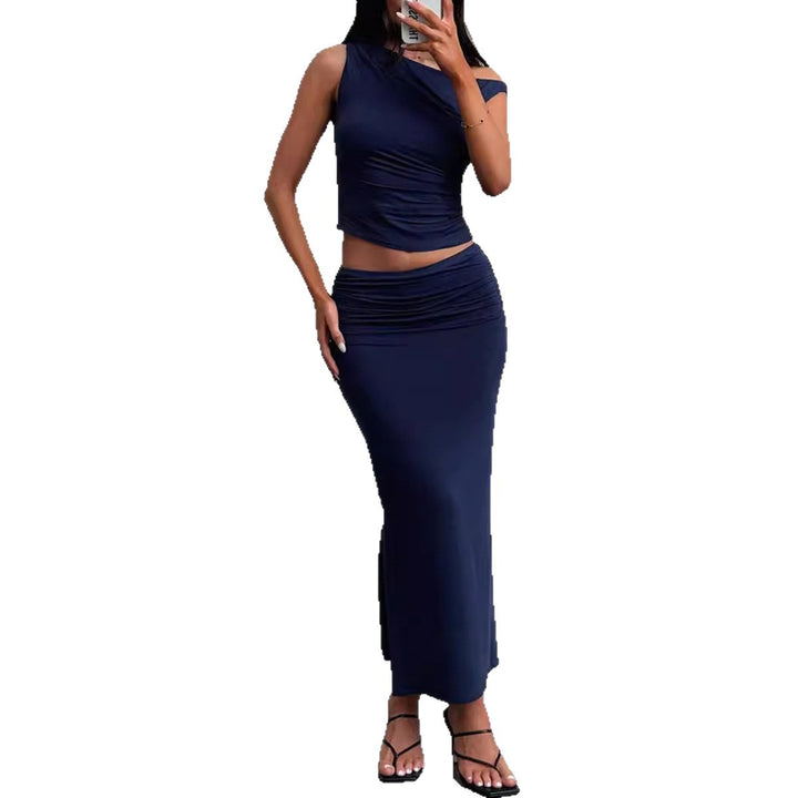 Women's Stylish Set with Asymmetrical Top and Long Skirt Lune London