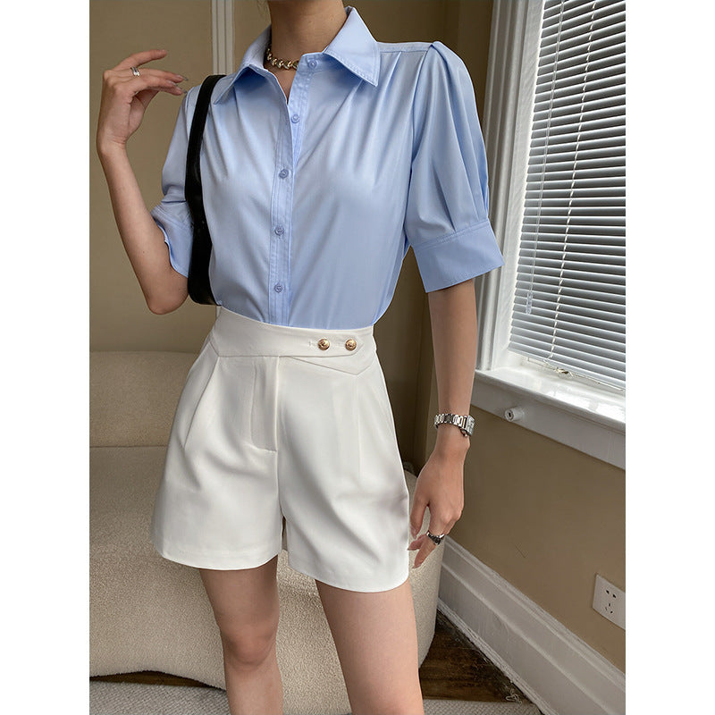 Ladies Elegant Blouse with Puff Sleeves Chic & Stil