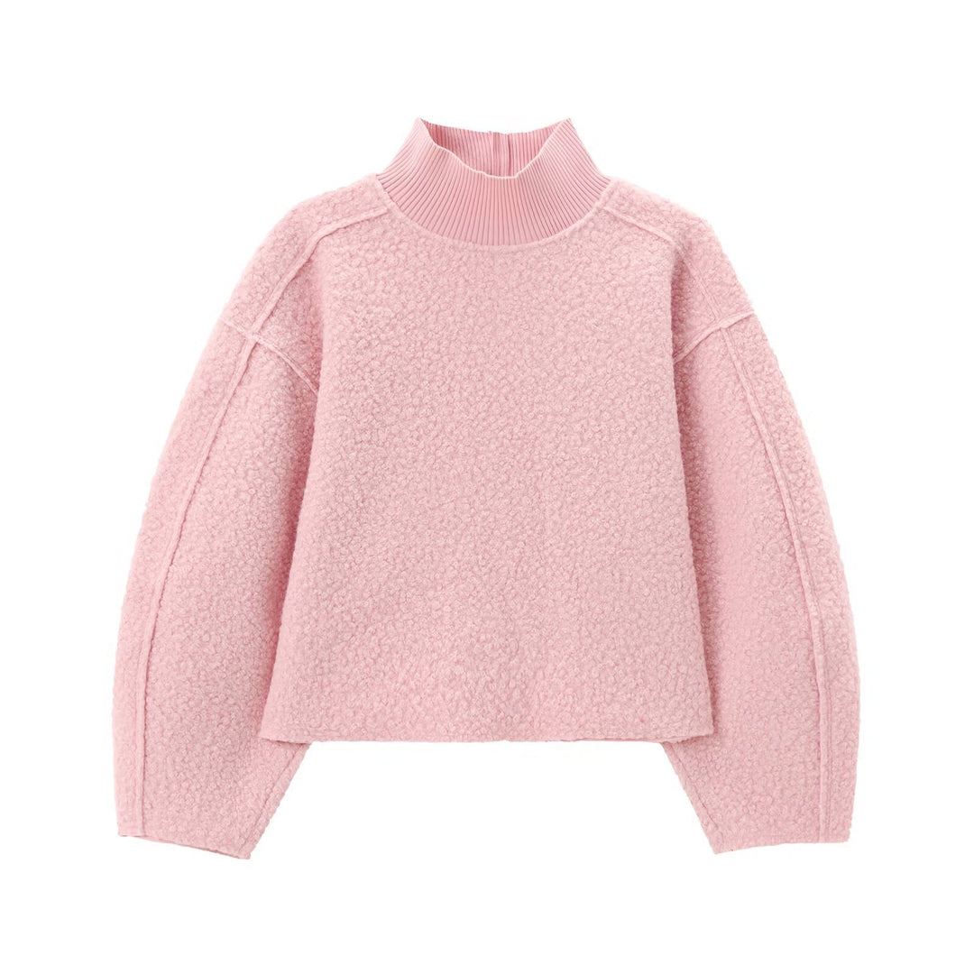 Pull femme douillet avec col montant et épaules tombantes Lune London