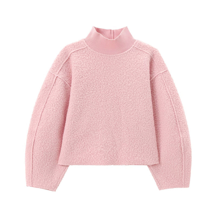 Pull femme douillet avec col montant et épaules tombantes Lune London