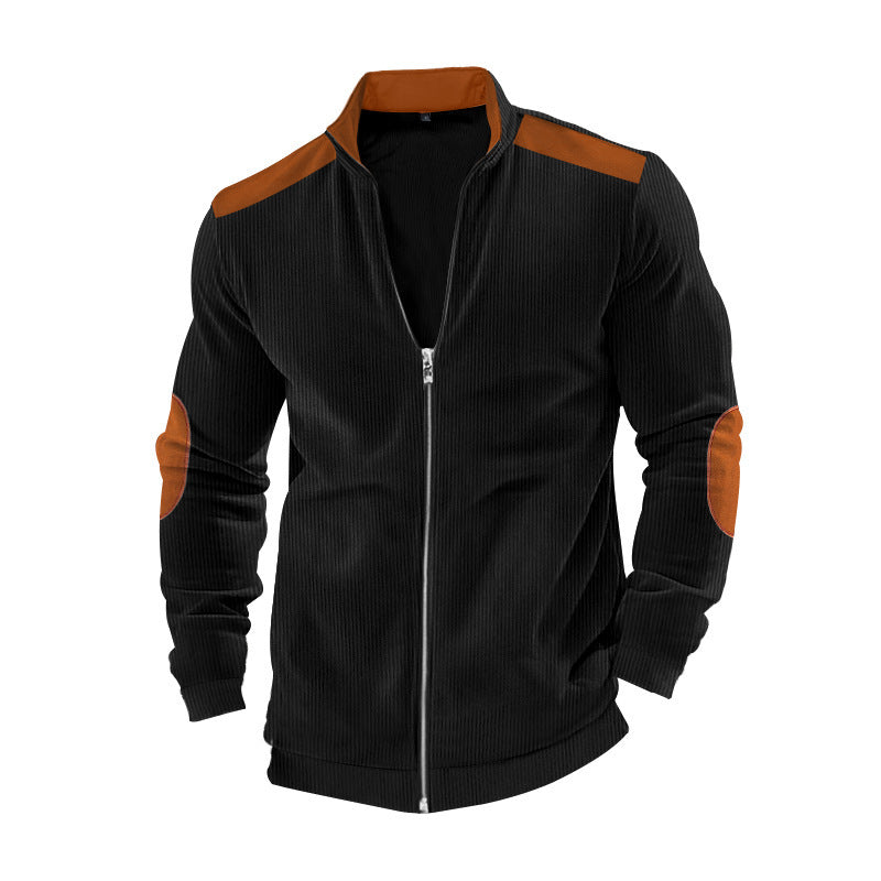 Men's sports jacket with zipper and faux leather details Lune London