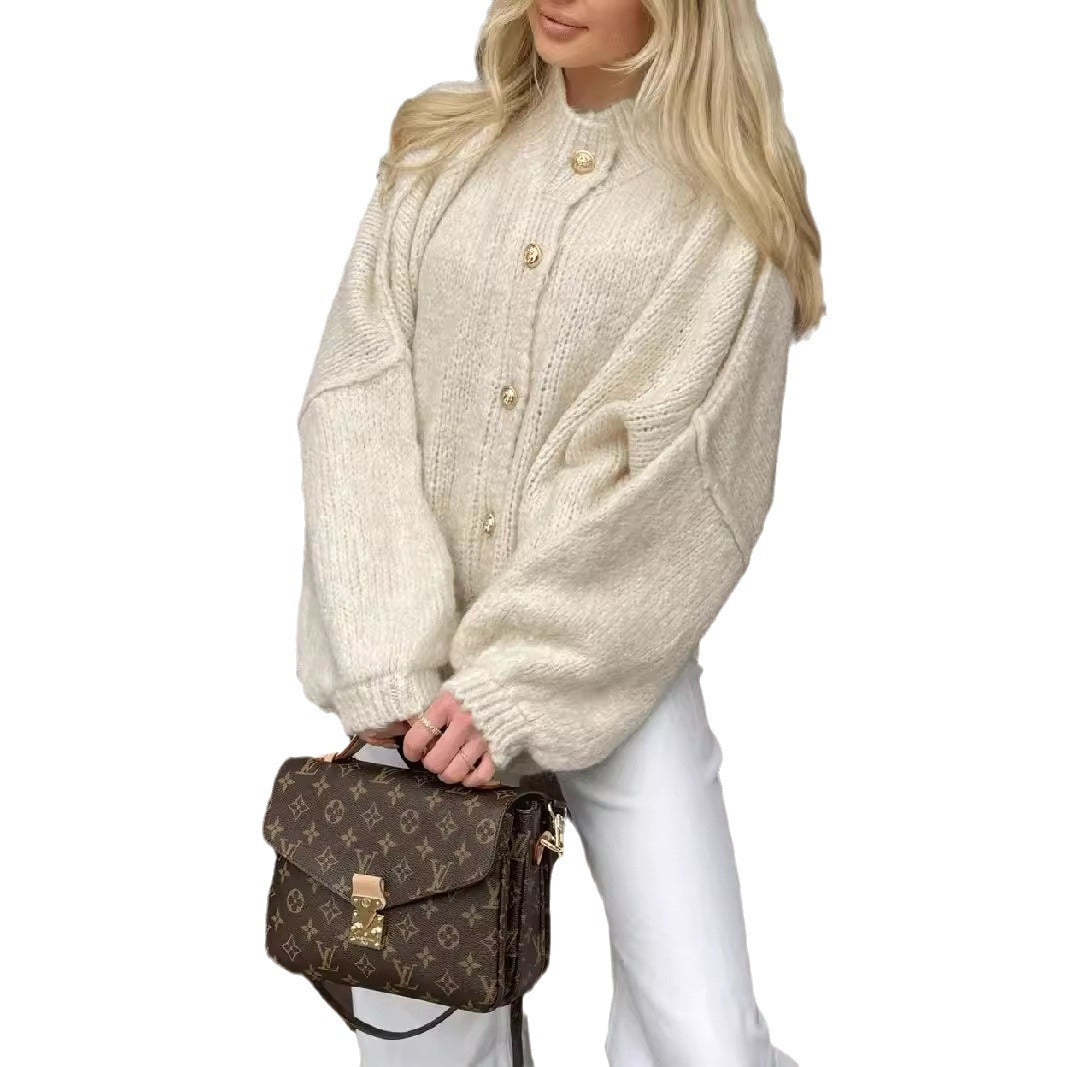 Pull en tricot oversize confortable pour femme avec coupe moderne et manches volumineuses Chic & Stil