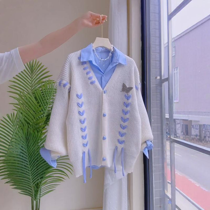Femme Élégant Cardigan avec Motif de Câble Ludique Chic & Stil