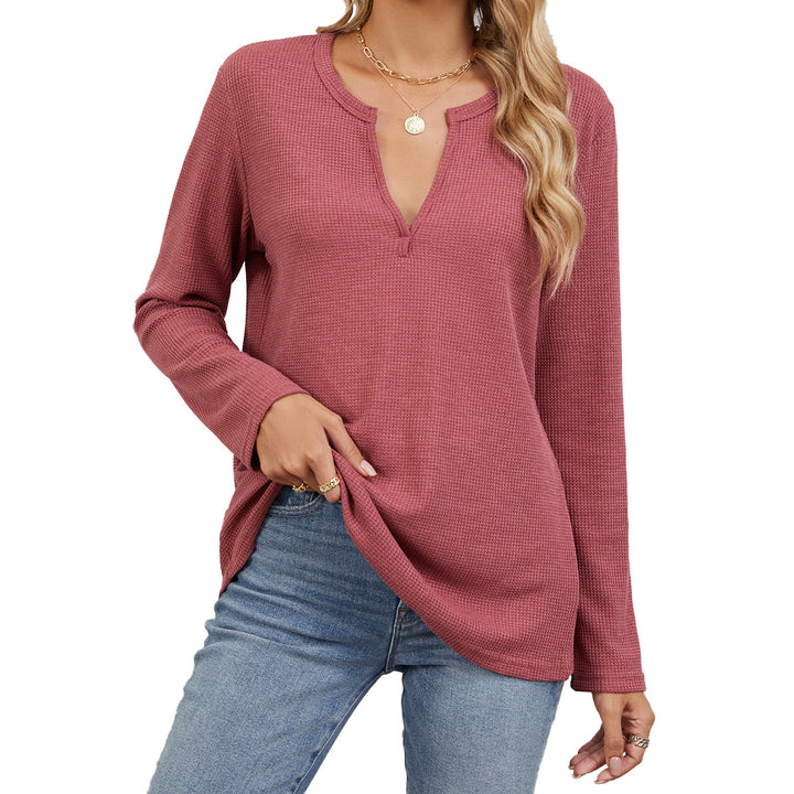 Lune London Women's Casual Waffle Knit T-Shirt