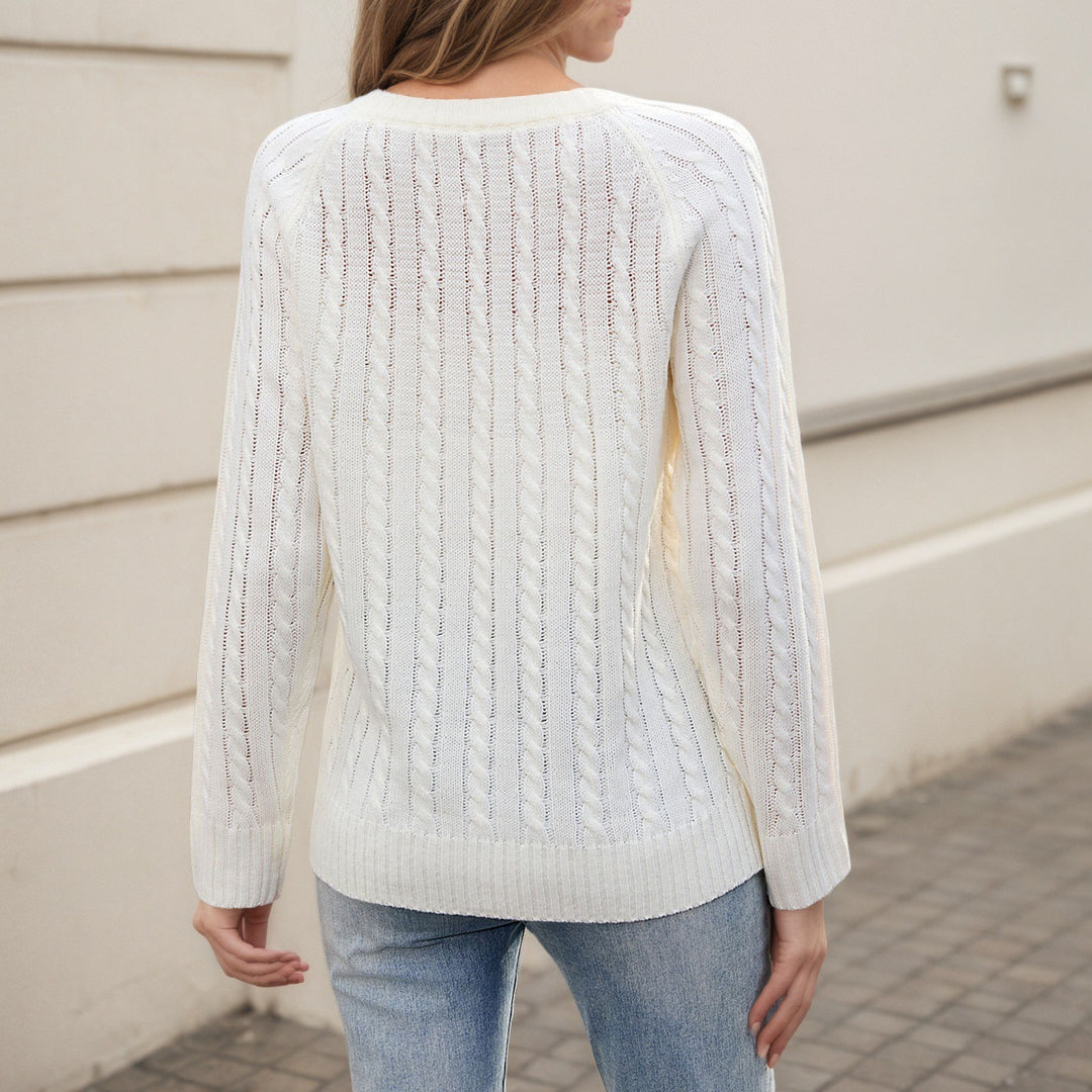 Pull en tricot pour femme avec appliqué en cœur et structure de point aérienne Chic & Stil