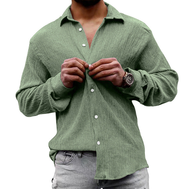 Casual long sleeve shirt for men in textured fabric with a modern look Lune London