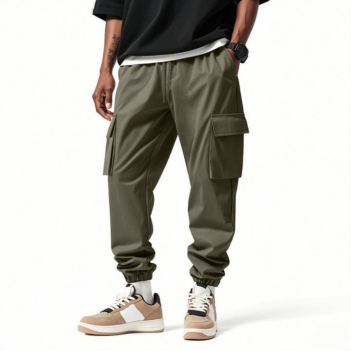 Men's cargo style leisure pants with elastic waist Lune London