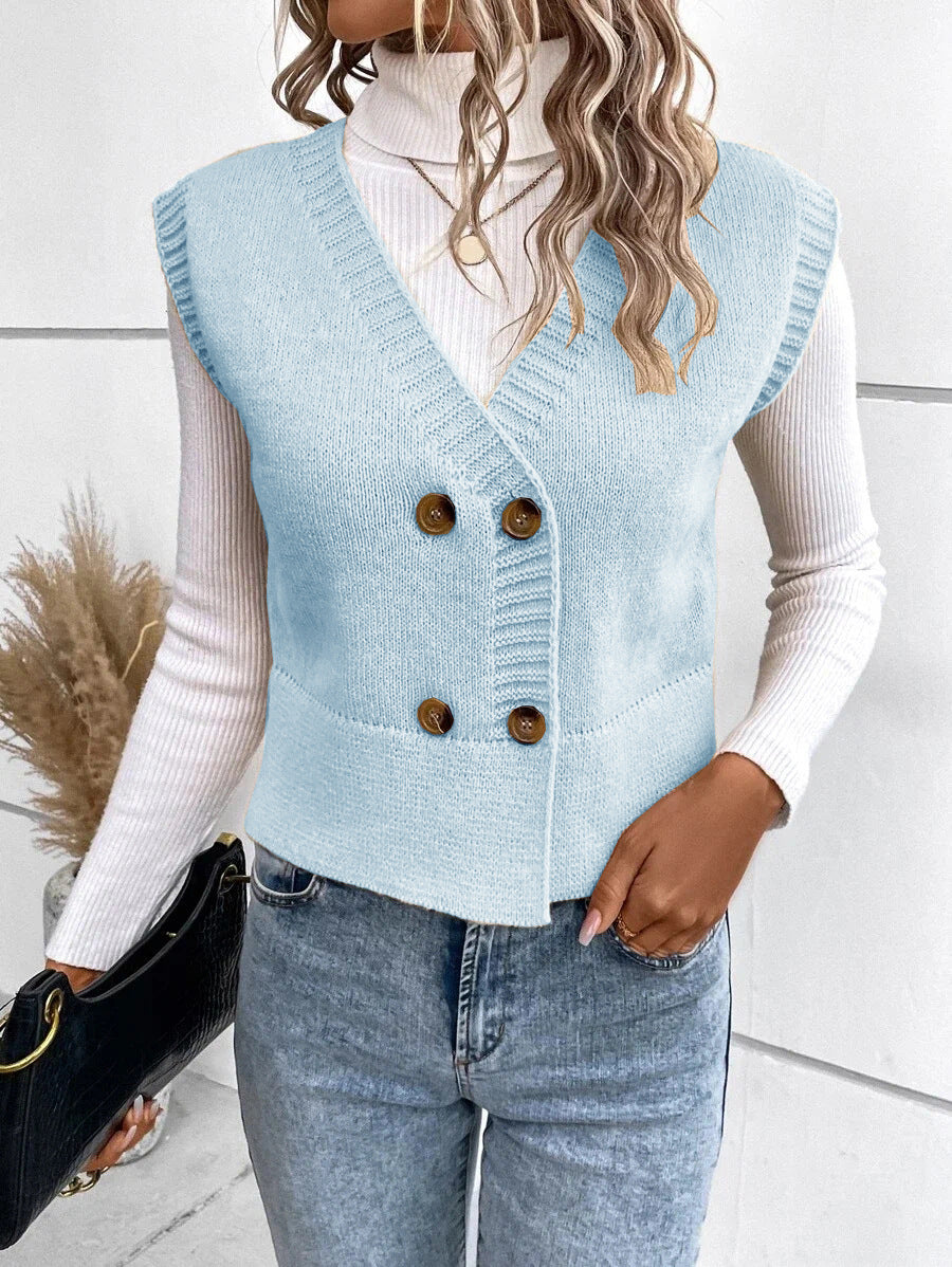 Knitted cardigan for women with double row of buttons Lune London