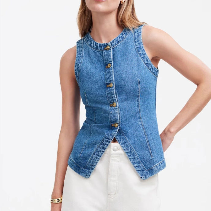 Chic & Stil Women's Denim Vest