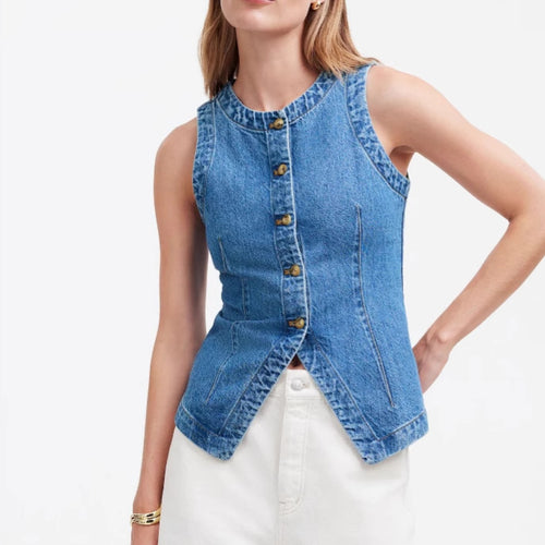 Chic & Stil Women's Denim Vest
