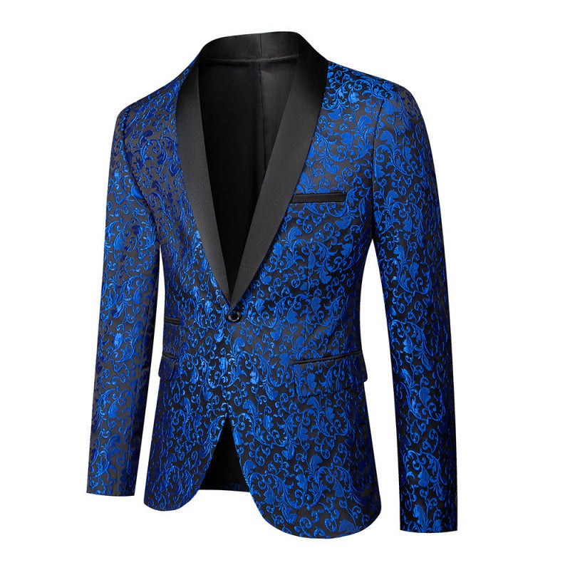 Veste de smoking extravagante pour hommes avec motif jacquard floral Lune London