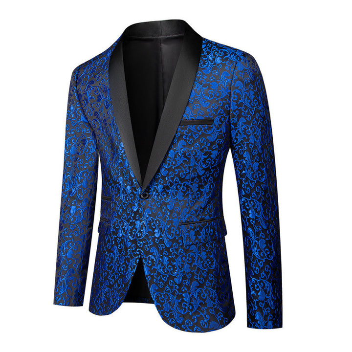 Veste de smoking extravagante pour hommes avec motif jacquard floral Lune London