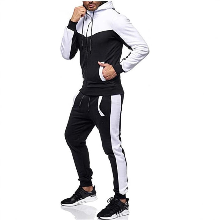 Men's sports tracksuit set with hoodie and stylish contrast stitching Lune London