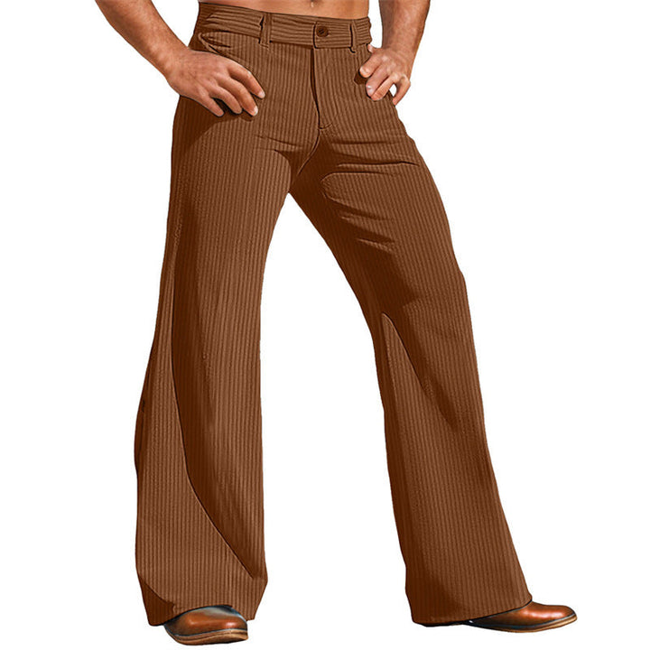 Men's Elegant Flared Pants In Vintage Style with Striped Pattern Lune London