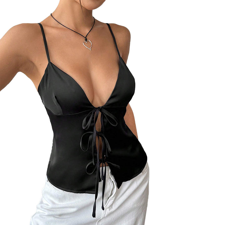 Elegant top for women with deep V-neck and gathers Chic & Stil