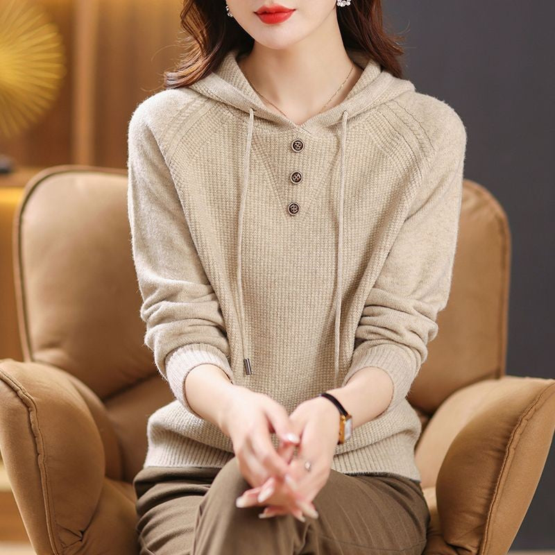 Women's hoodie with button details and relaxed fit Lune London