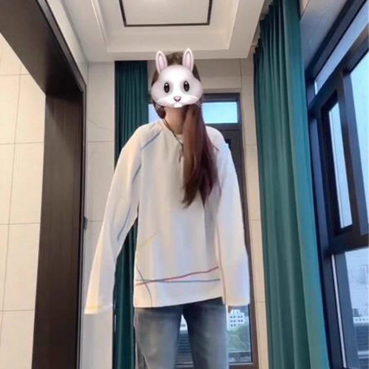 Women's casual long-sleeve shirt with colorful accent Chic & Stil