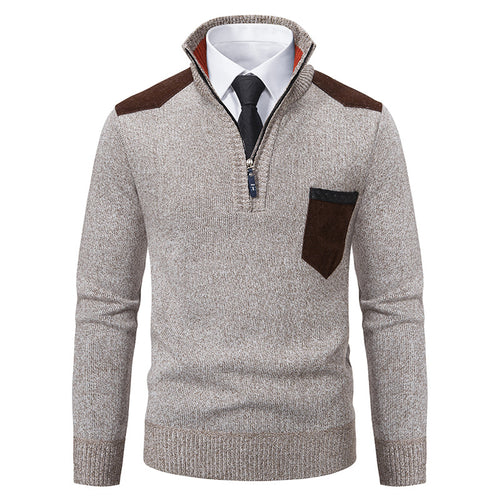 Elegant high collar pullover for men with zipper and structured design Lune London