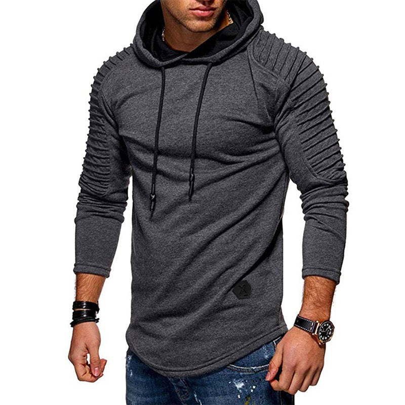 Modern men's hoodie t-shirt with structured sleeves and trendy design Lune London