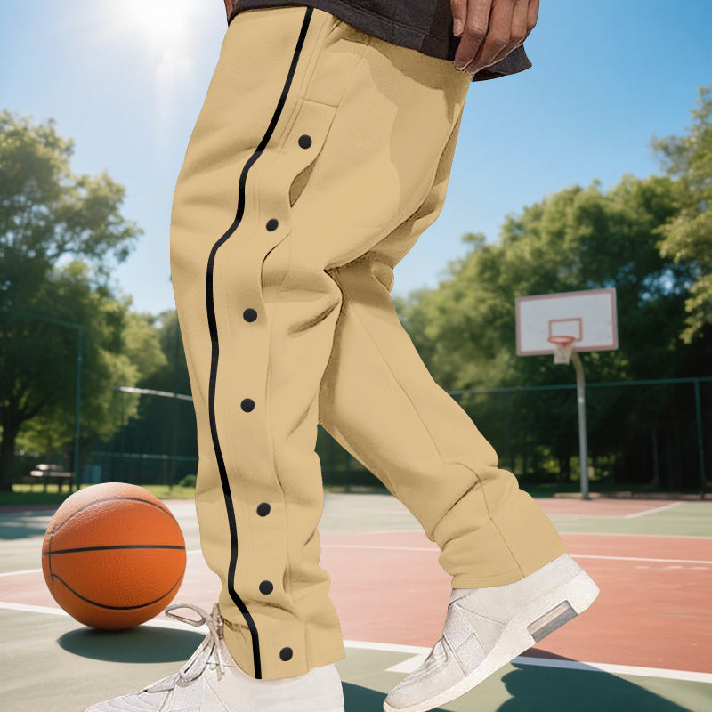 Men's sporty jogger pants with side snap buttons and elastic waist Lune London