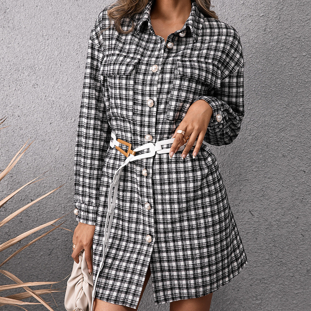 Lune London checkered shirt dress for women