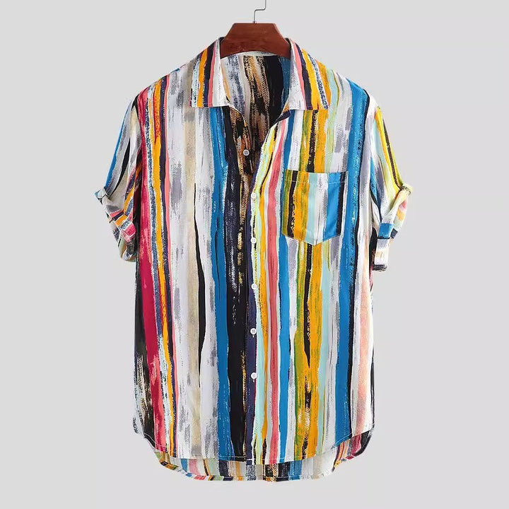 Short sleeve women's shirt with a modern stripe pattern and a chest pocket Lune London