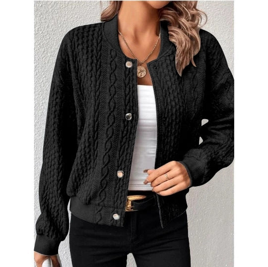 Lune London | Women’s Casual Cardigan with Textured Surface and Button Placket