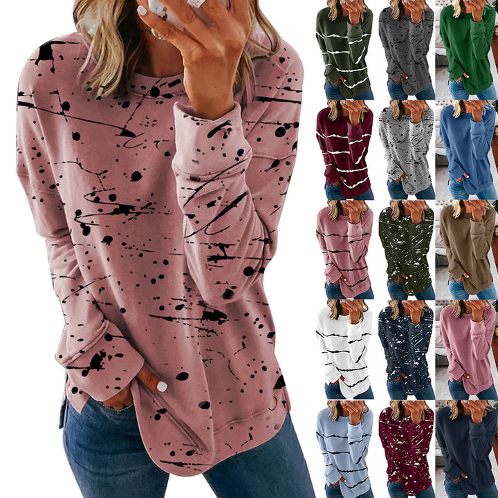 Creative sweater for women with chic and stylish color splash design