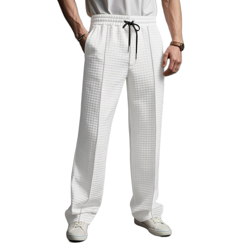 Casual leisure pants for men with elastic waistband and textured design Lune London