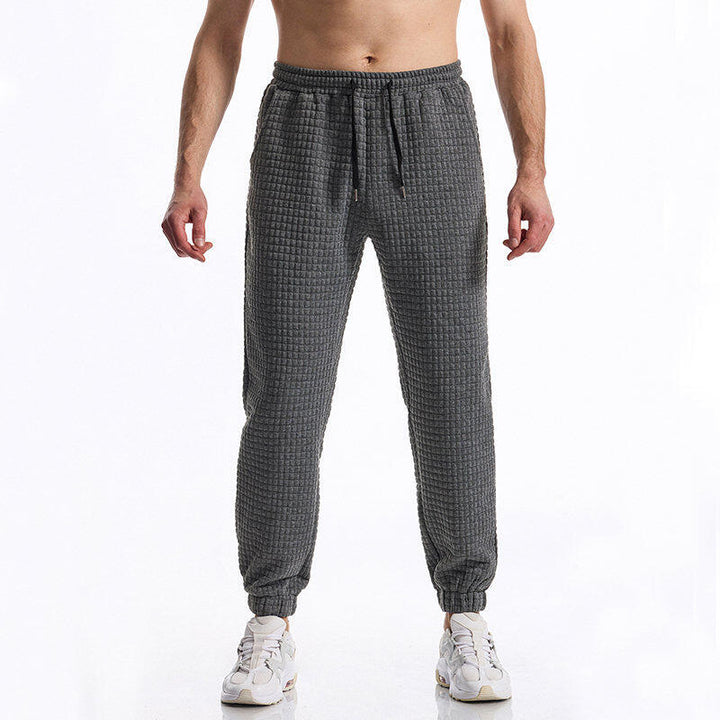 Casual pants for men with textured surface and elastic waistband Lune London