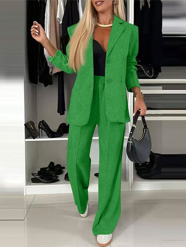 Ladies elegant blazer set two-piece with loose fit and fashionable touches Lune London