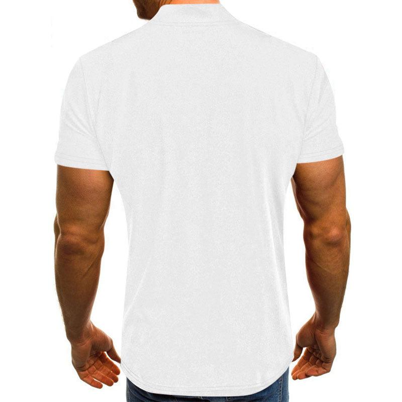 Men's short sleeve zip T-shirt with practical chest pocket Lune London