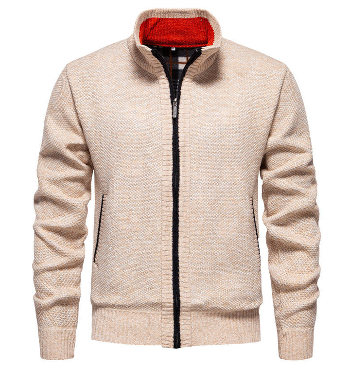 Men's knitted sports jacket with high collar Lune London