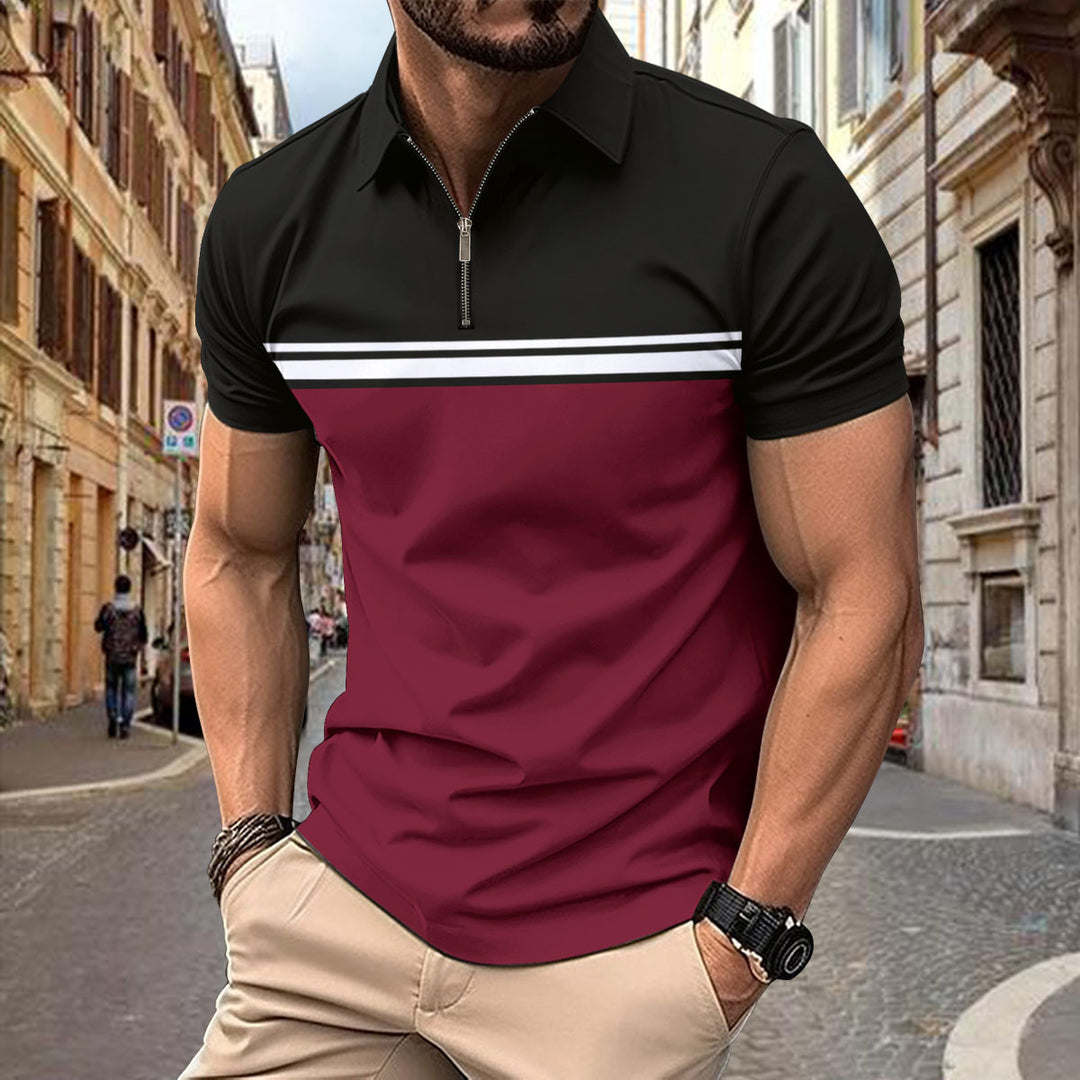 Men's Classic Sport Polo with Trendy Zipper Lune London