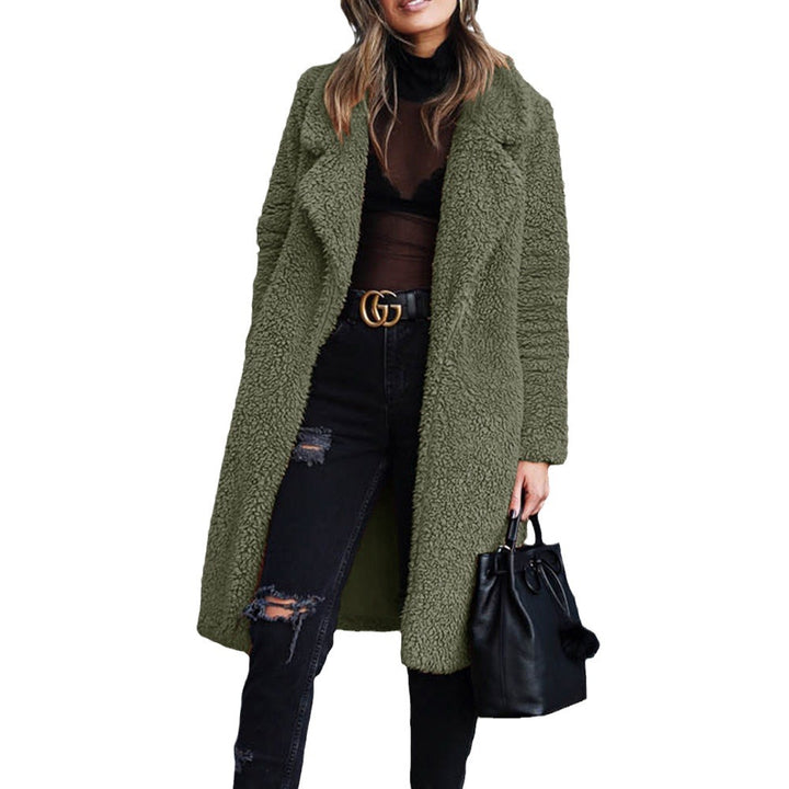 Ladies Long Cozy Coat in Faux Fur Lune London