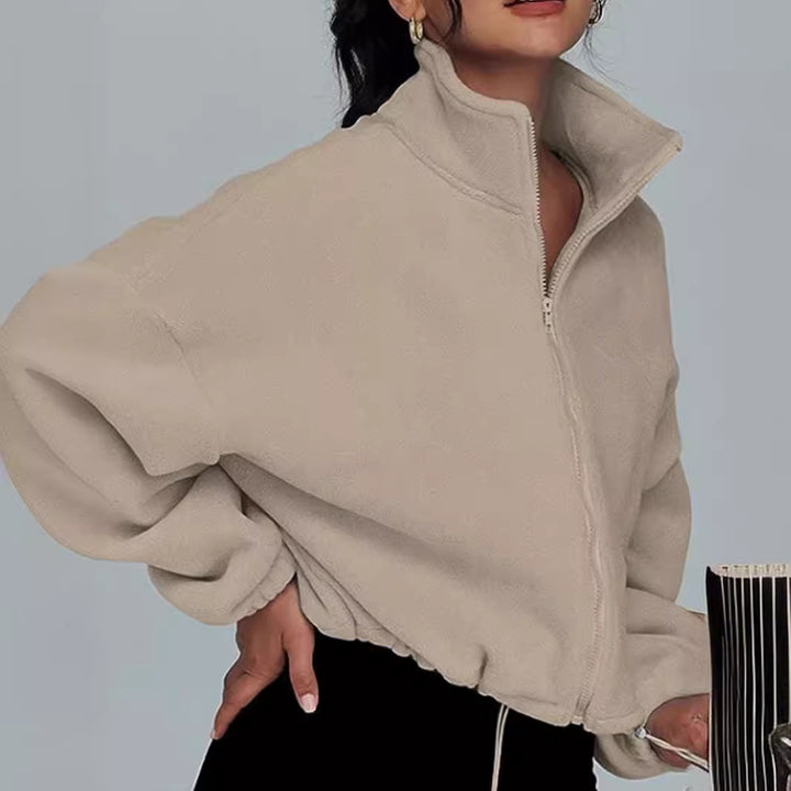 Lune London high collar oversized sweater with zipper for ladies