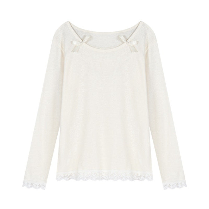 Women's Elegant Long Sleeve Shirt with Lace Details Chic & Stil