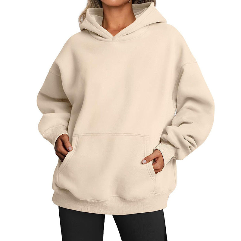 Women oversized casual hoodie with deep collar Lune London