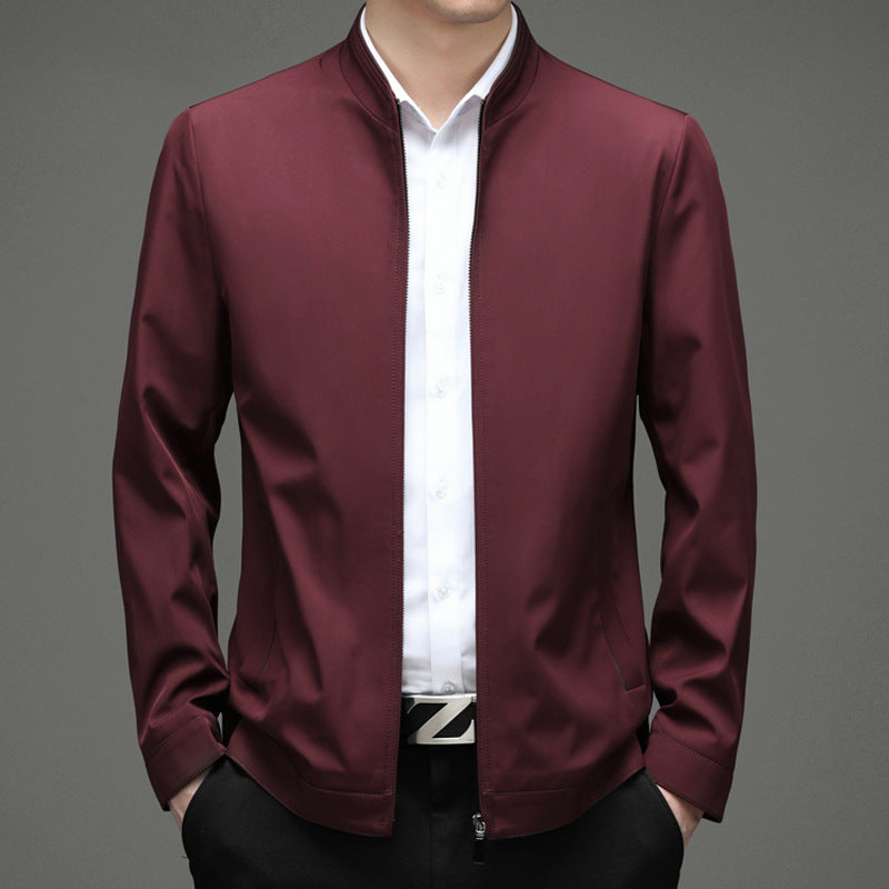 Fashionable men's transition jacket with stylish high collar and practical pockets Lune London