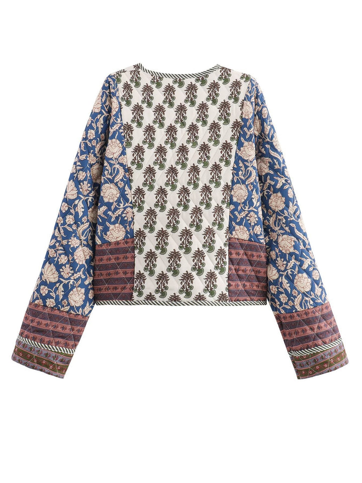 Ladies Patchwork jacket with floral patterns and a loose fit Lune London